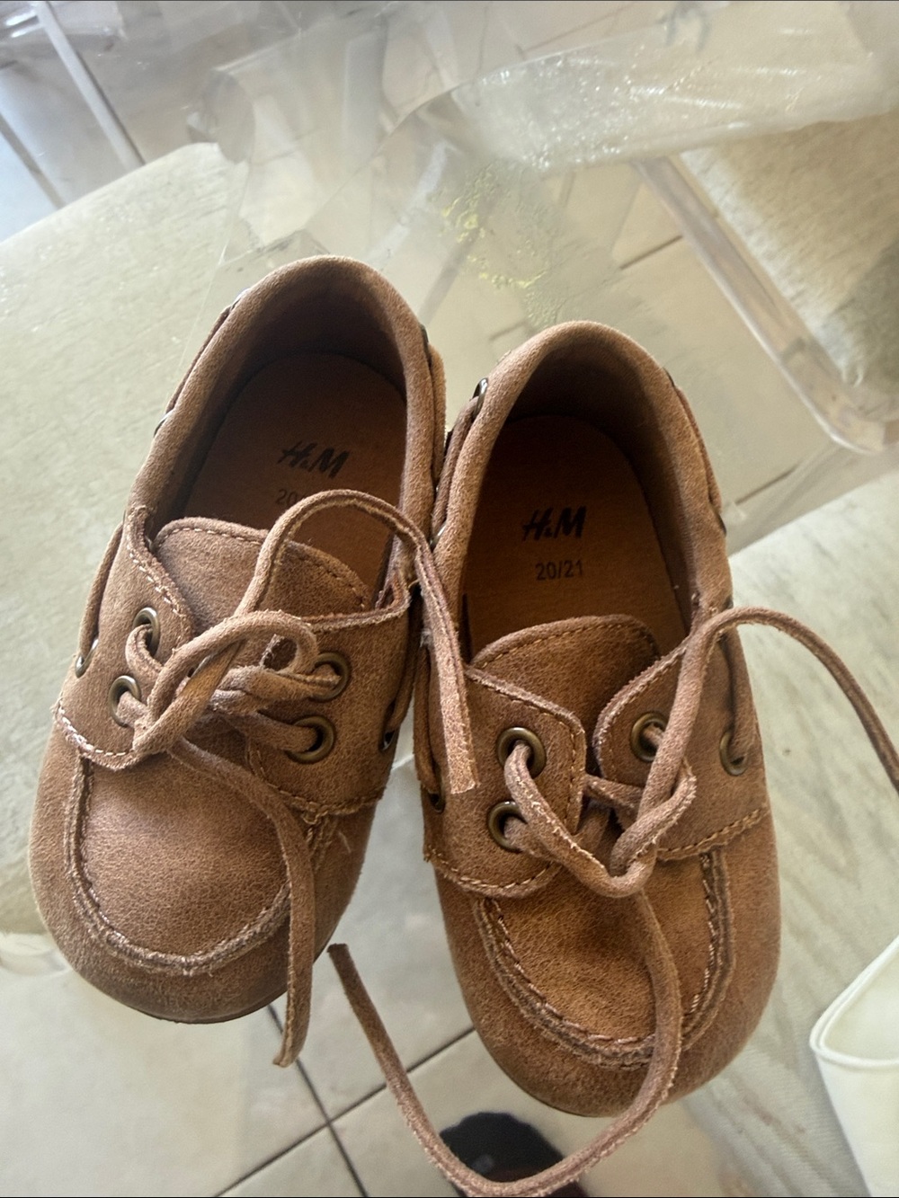 H&M Toddler Tan Suede Lace-Up Shoes